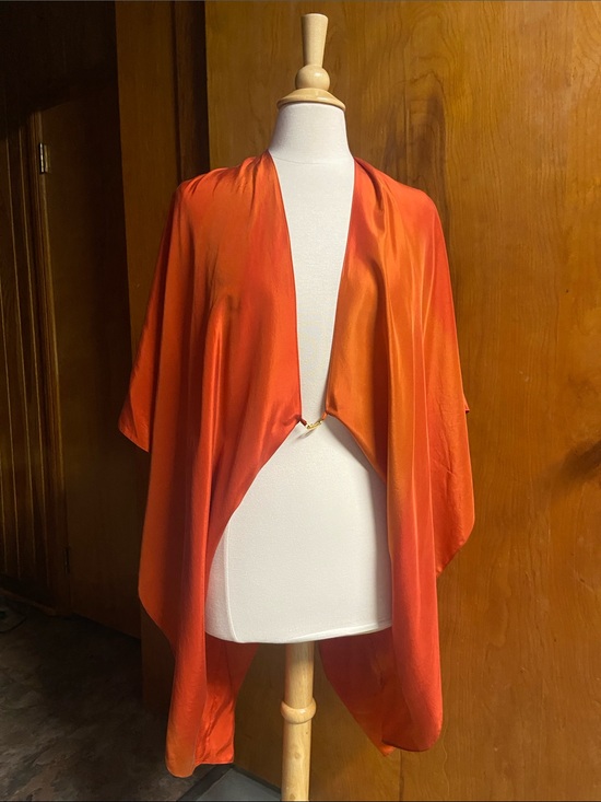 Natalia Romano Sweaters - NATALIA ROMANO Fairy Flame Orange Cape Shaw Silk One Size Be Your Own Super Hero